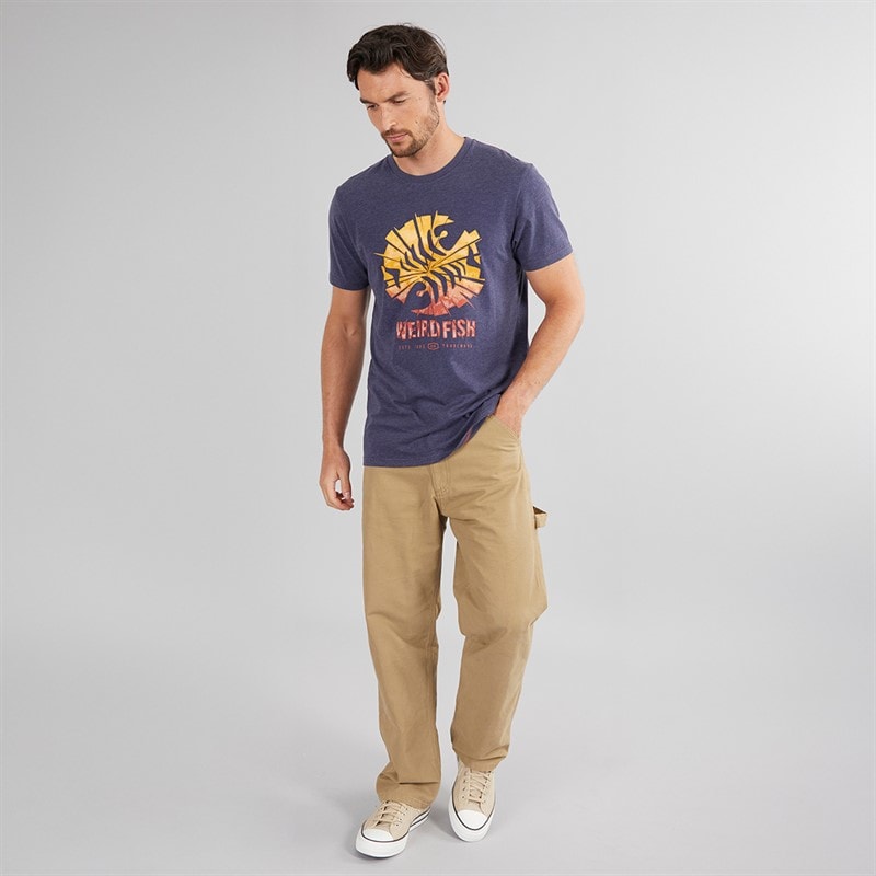 Weird Fish Mens Bolt T-Shirt Dark Blue - Image 3