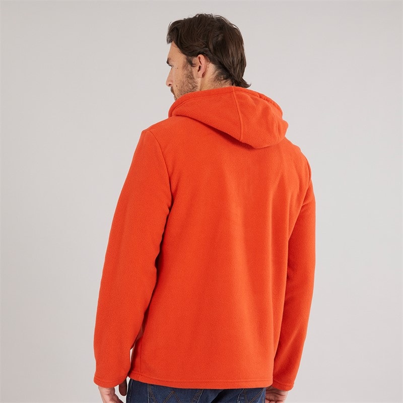 Weird Fish Mens Rupert Hooded Microfleece Fleece Rust Leaves - Image 2