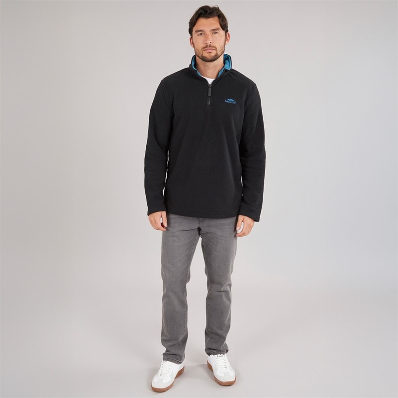 Weird Fish Mens Roland Quarter Zip Microfleece Black - Image 4