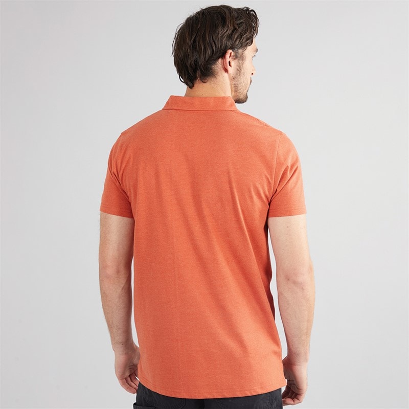 Weird Fish Mens Current Eco Polo Shirt Rust Leaves - Image 2