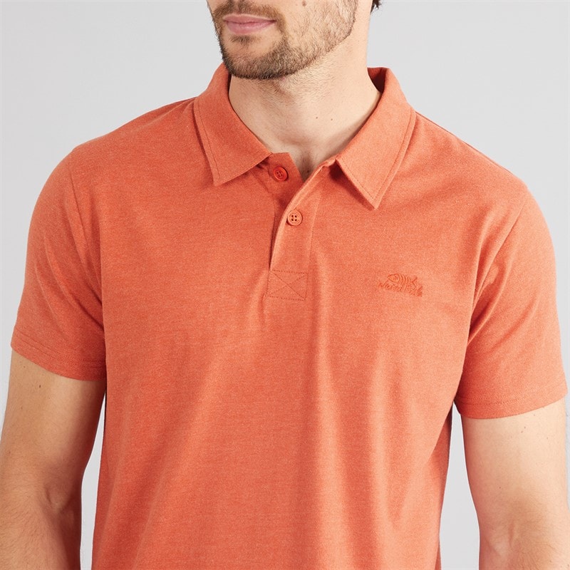 Weird Fish Mens Current Eco Polo Shirt Rust Leaves - Image 3