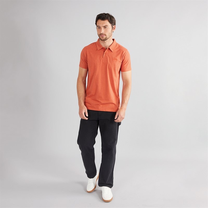 Weird Fish Mens Current Eco Polo Shirt Rust Leaves - Image 4