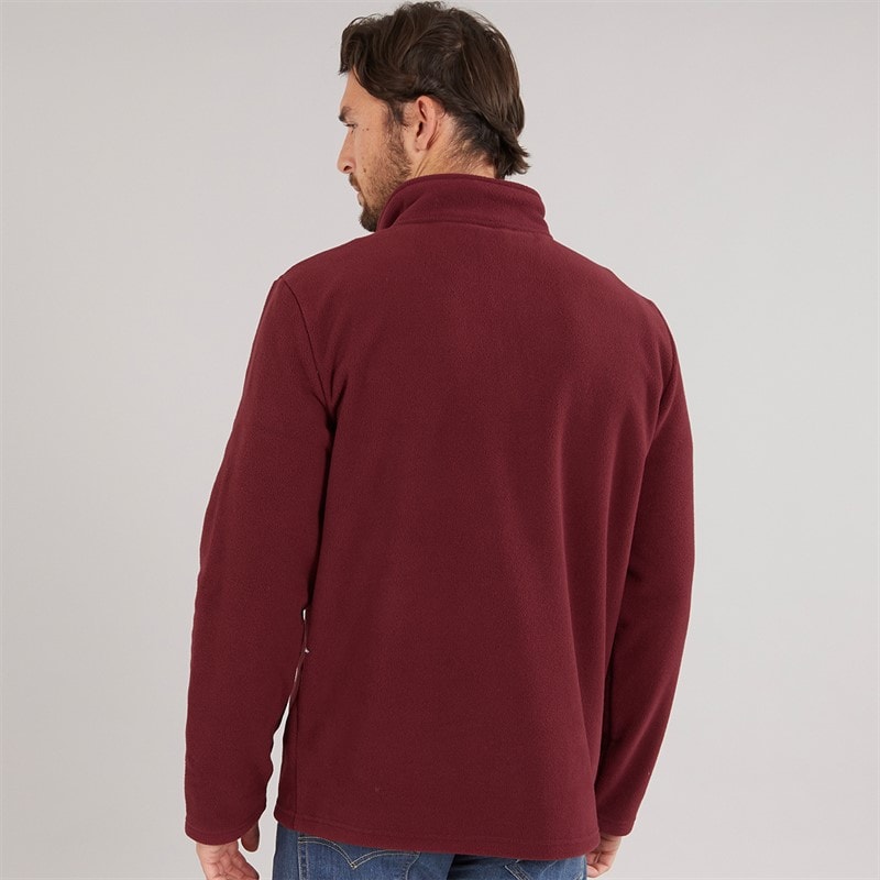 Weird Fish Mens Roland Quarter Zip Microfleece Antique Cherry - Image 2