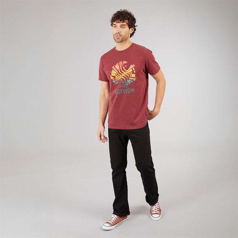 Weird Fish Mens Bolt T-Shirt Garnet - Image 3