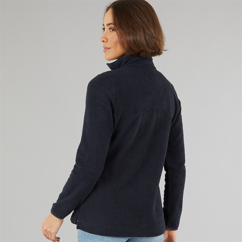 Weird Fish Womens Celina Eco 1/4 Zip Textured Fleece Midnight - Image 2
