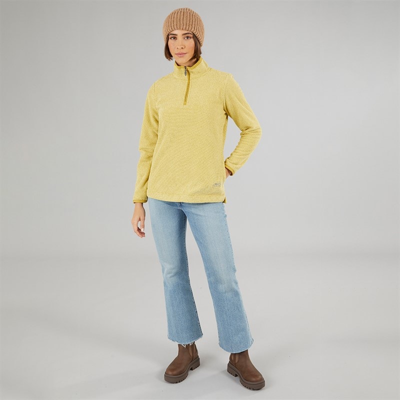 Weird Fish Womens Celina Eco 1/4 Zip Textured Fleece Antqmoss - Image 4
