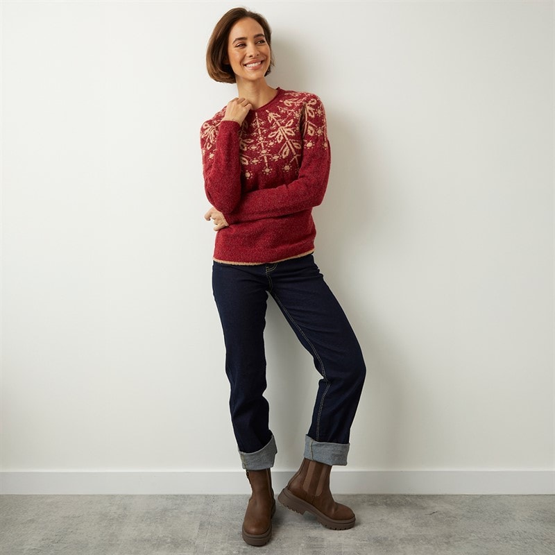Weird Fish Womens Aaisha Eco Fair Isle Jumper Rhubarb - Image 4