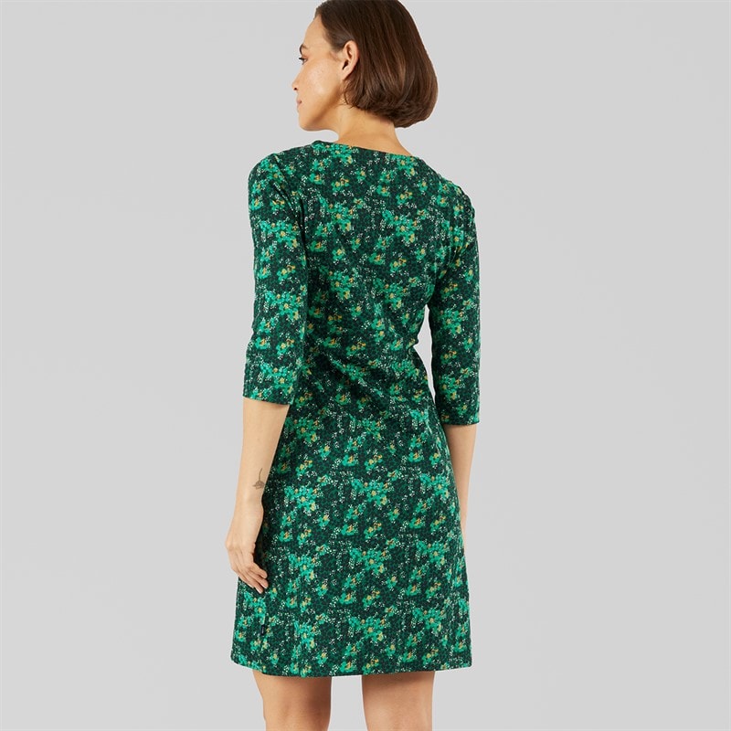 Weird Fish Womens Matilda Printed Jersey Dress Forest Night - Image 2