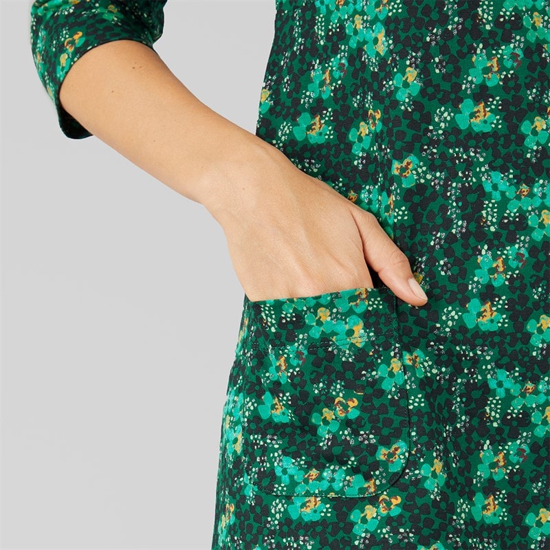 Weird Fish Womens Matilda Printed Jersey Dress Forest Night - Image 3
