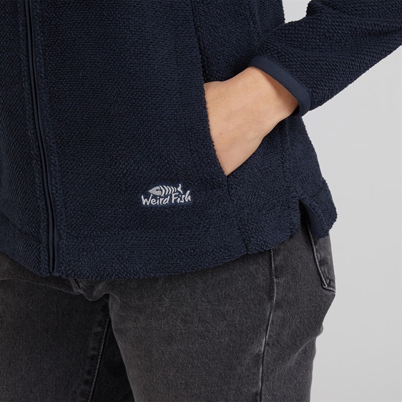 Weird Fish Womens Alina Eco Textured Full Zip Fleece Midnight - Image 5
