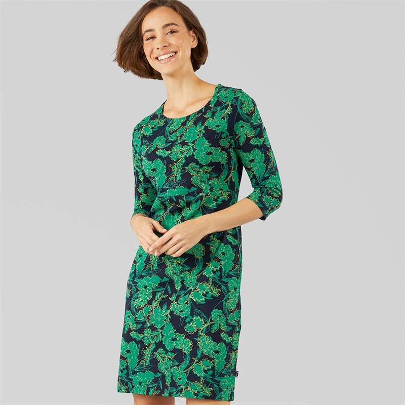 Weird Fish Womens Zoriah Printed Jersey Dress Night Blue
