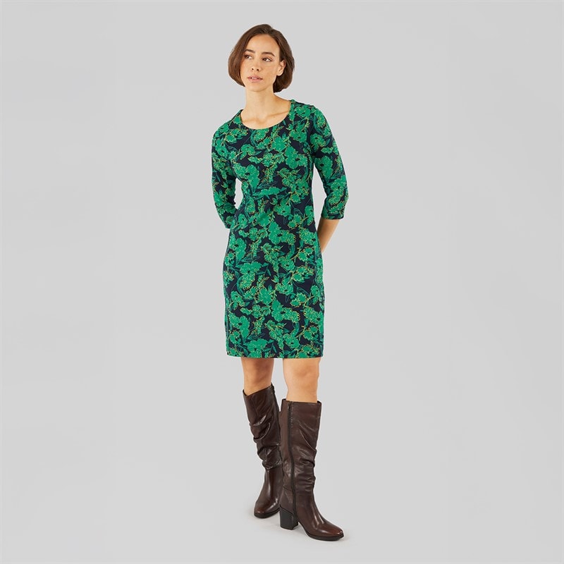 Weird Fish Womens Zoriah Printed Jersey Dress Night Blue - Image 4
