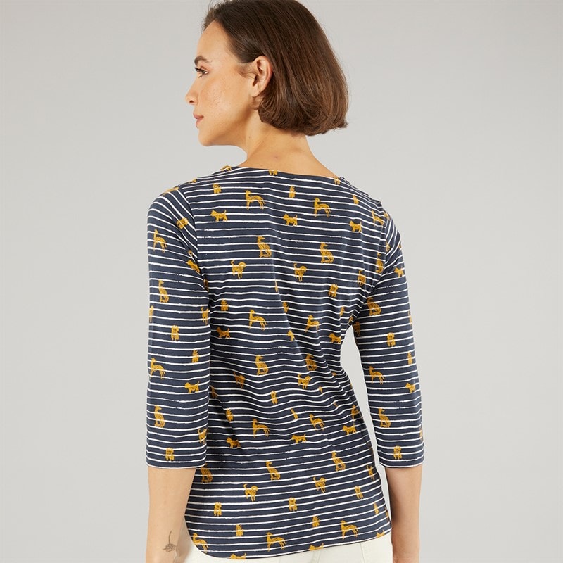 Weird Fish Womens Miriam Printed Jersey T-Shirt Ochre - Image 2