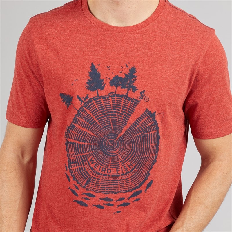 Weird Fish Mens Timber Graphic T-Shirt Nut - Image 3