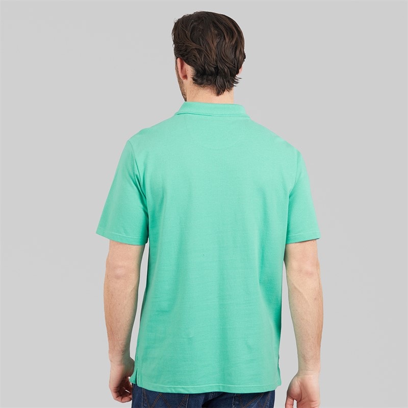 Weird Fish Mens Claus Organic Cotton Pique Polo Shirt Aqua Marine - Image 2