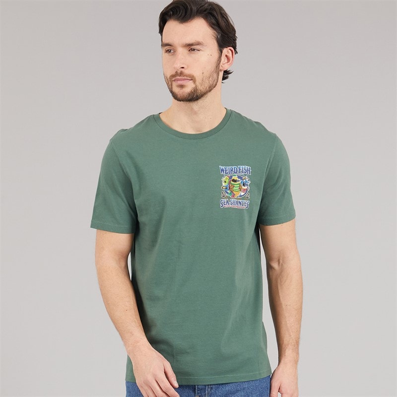 Weird Fish Mens Sea Shanties Artist T-Shirt Dusky Green - Image 2