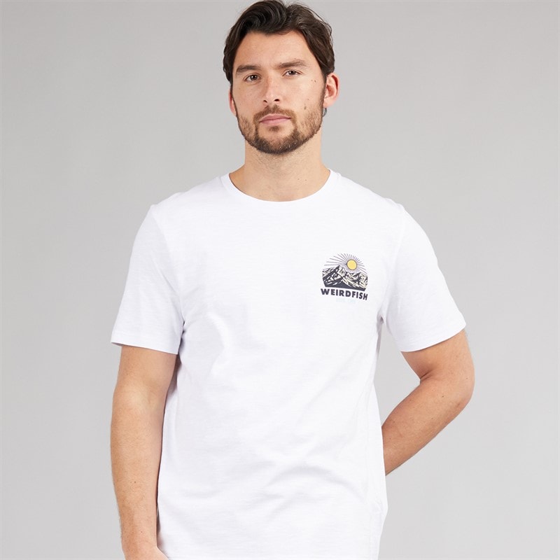 Weird Fish Mens Lake Graphic T-Shirt White - Image 2