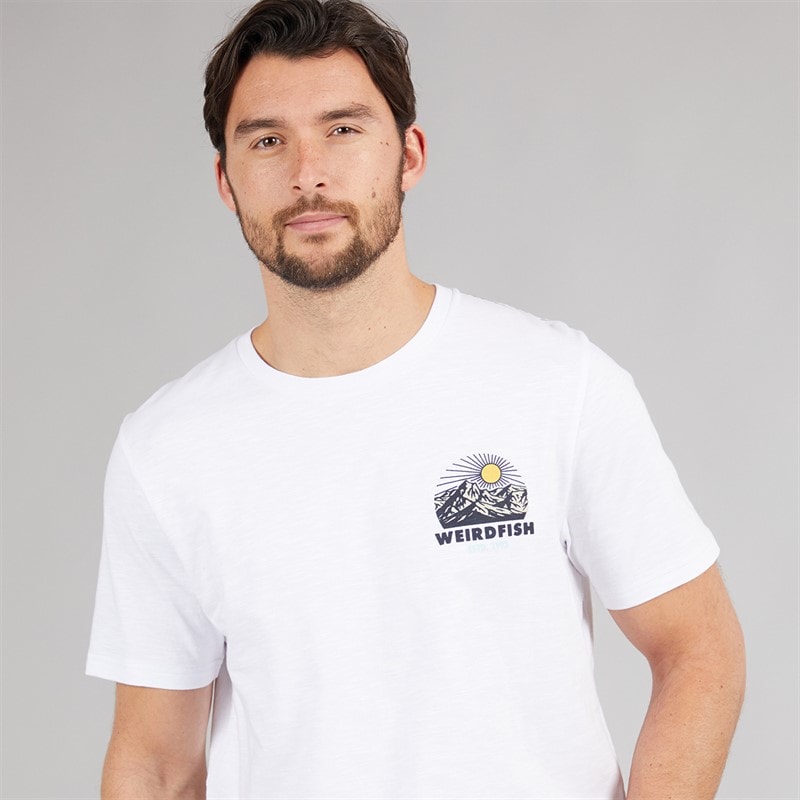Weird Fish Mens Lake Graphic T-Shirt White - Image 5