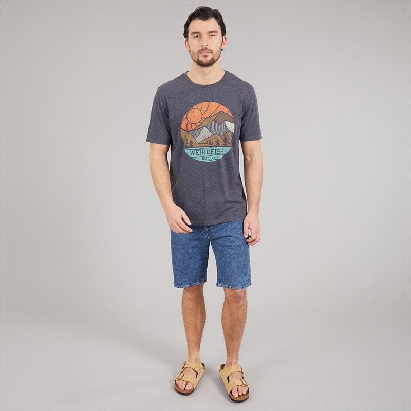 Weird Fish Mens Summit Stretch Graphic T-shirt Navy - Image 3