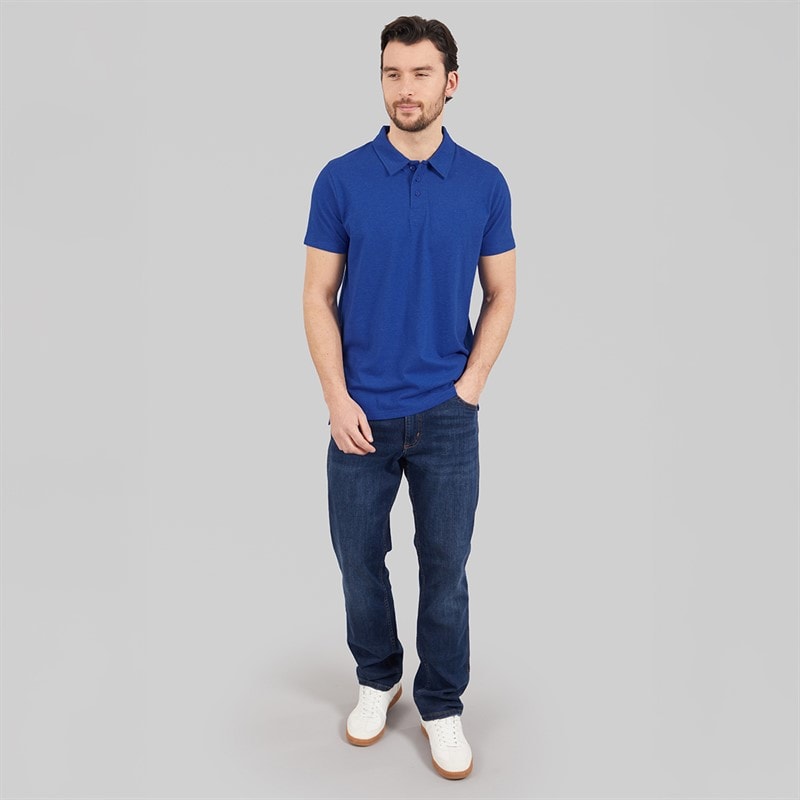 Weird Fish Mens Current Branded Polo Shirt Cobalt Blue - Image 3