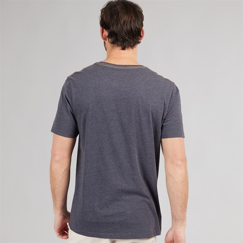 Weird Fish Mens Fishbone Graphic T-Shirt Navy - Image 2