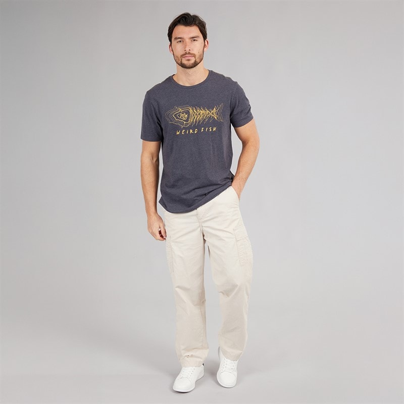 Weird Fish Mens Fishbone Graphic T-Shirt Navy - Image 4
