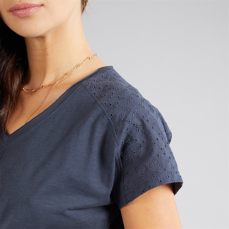 Weird Fish Womens Astrid T-Shirt Navy - Image 3
