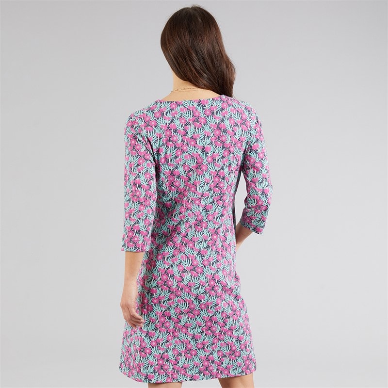 Weird Fish Womens Luna Jersey Dress Magenta - Image 2