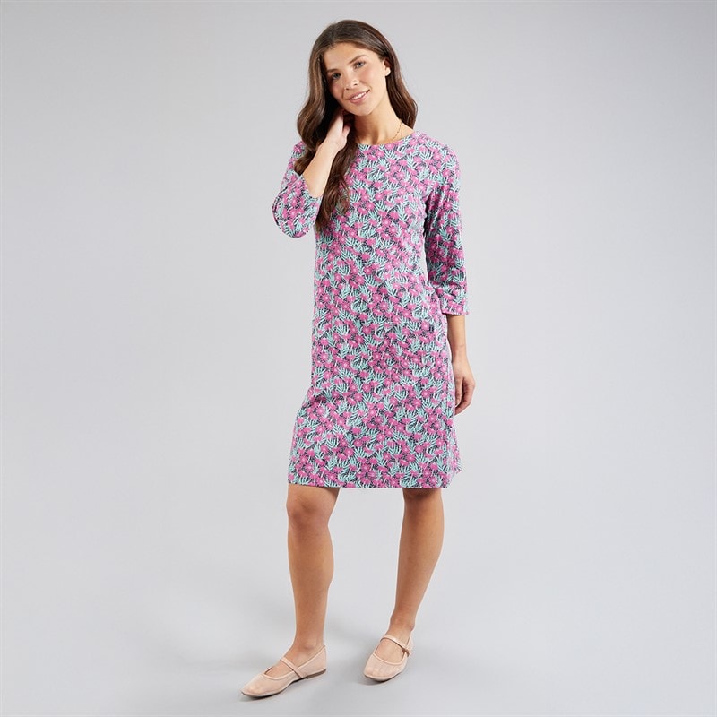 Weird Fish Womens Luna Jersey Dress Magenta - Image 4