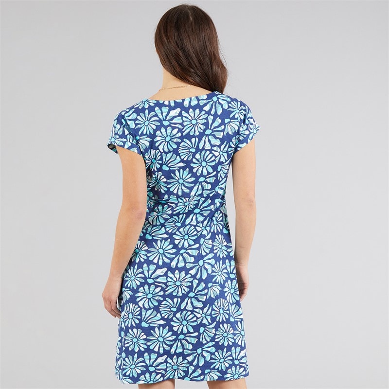 Weird Fish Womens Kailani Jersey Dress Aqua Marine - Image 2