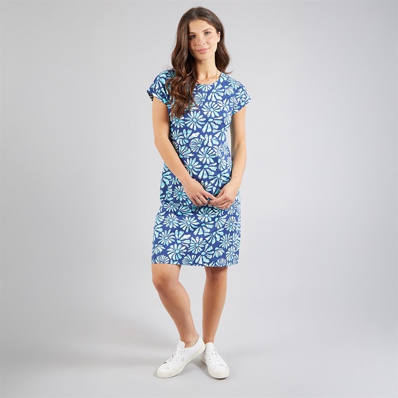 Weird Fish Womens Kailani Jersey Dress Aqua Marine - Image 4