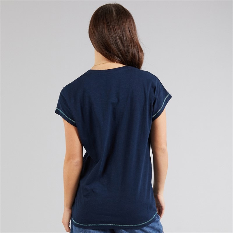 Weird Fish Womens Bee Happy T-Shirt Navy - Image 2