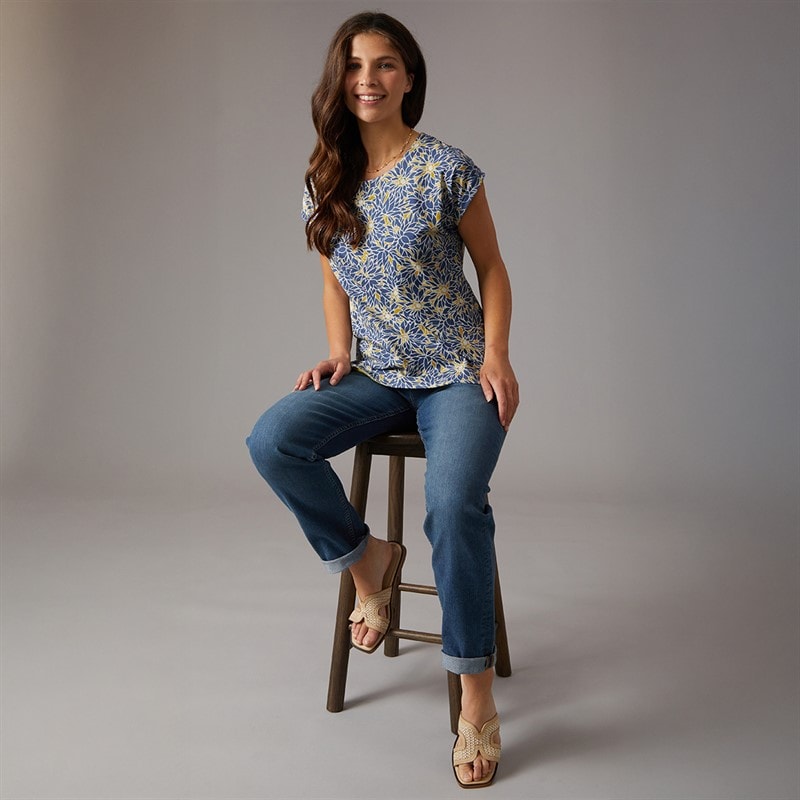 Weird Fish Womens Haisley T-Shirt Faded Blue Fadedblu - Image 4