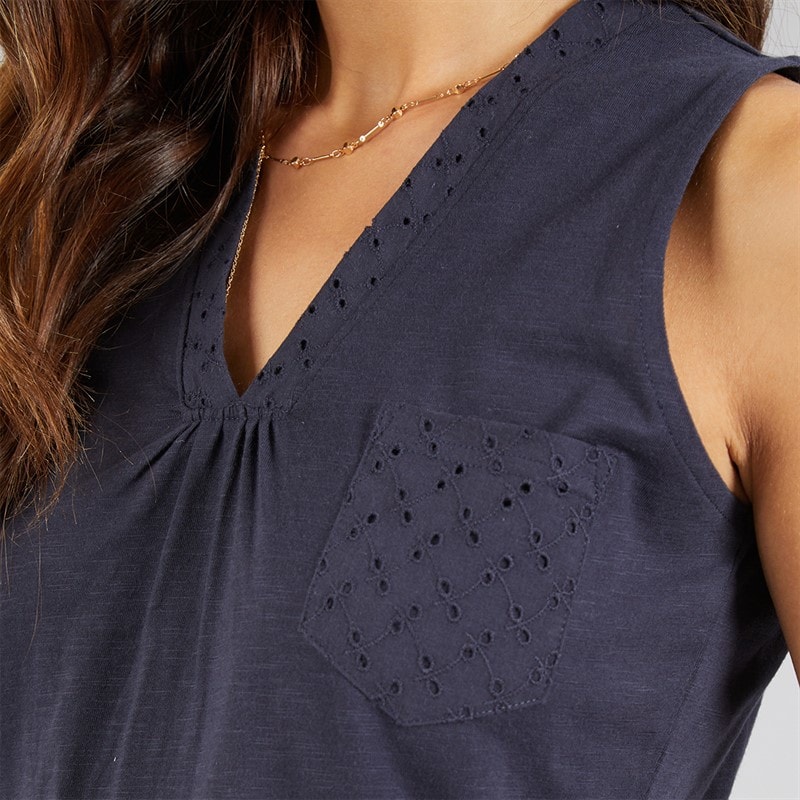 Weird Fish Womens Elexis Vest Navy - Image 3