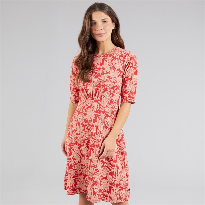 Weird Fish Womens Alessandra Swing Dress Tomato Red