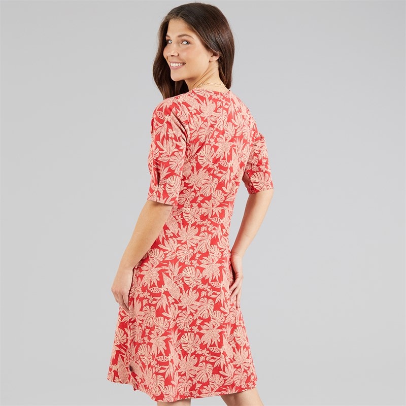 Weird Fish Womens Alessandra Swing Dress Tomato Red - Image 2