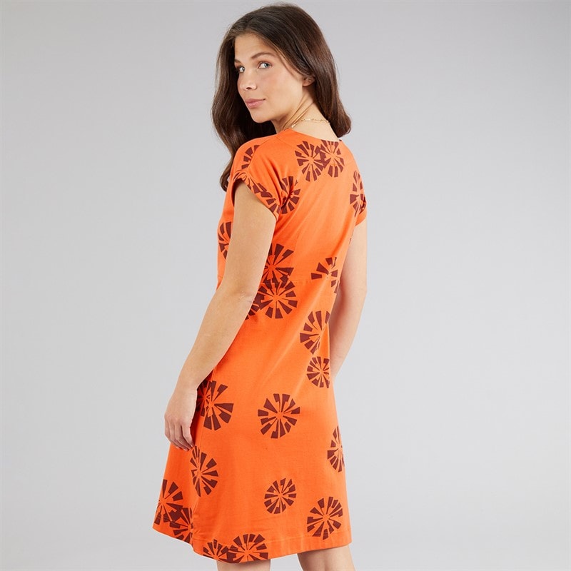 Weird Fish Womens Kailani Jersey Dress Orange Spice - Image 2