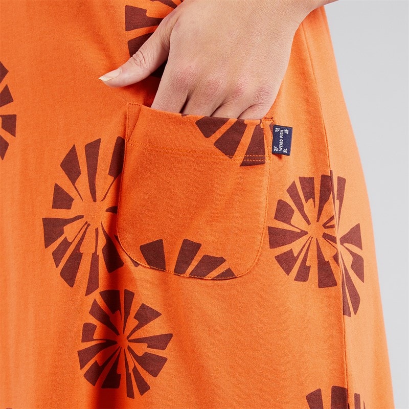 Weird Fish Womens Kailani Jersey Dress Orange Spice - Image 5