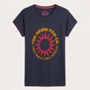 Weird Fish Womens Sunburst Graphic T-Shirt Navy