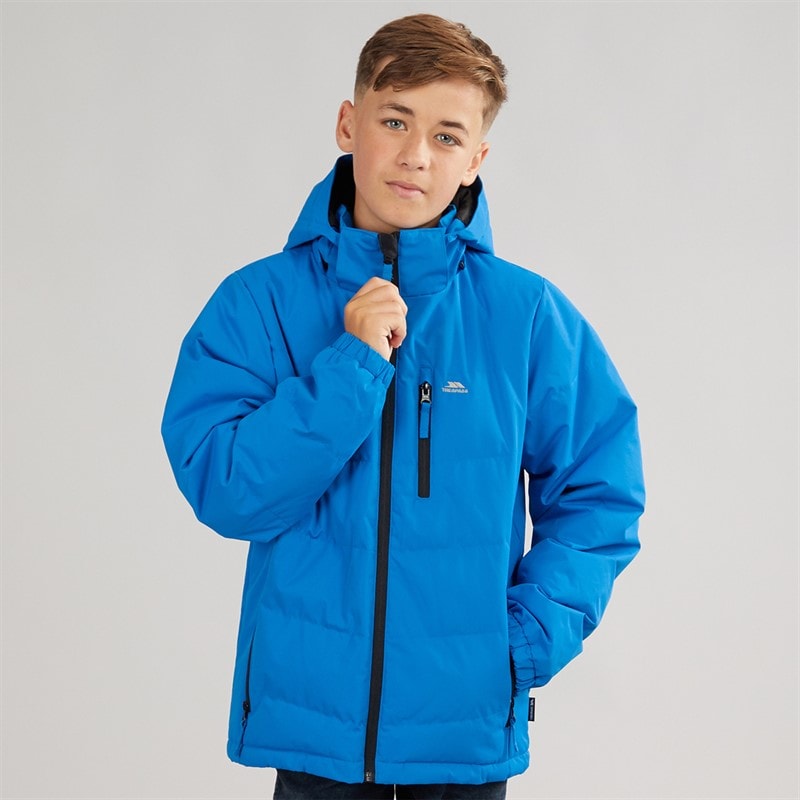 Trespass Junior Boys Figo Waterproof Padded Hooded Jacket Ultramarine - Image 3