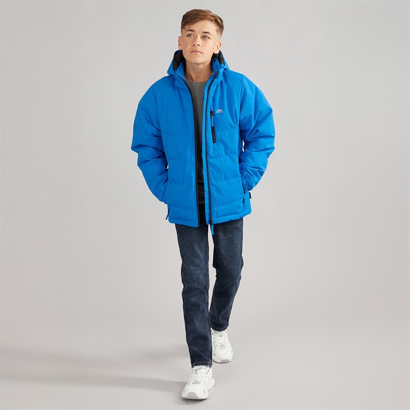 Trespass Junior Boys Figo Waterproof Padded Hooded Jacket Ultramarine - Image 4