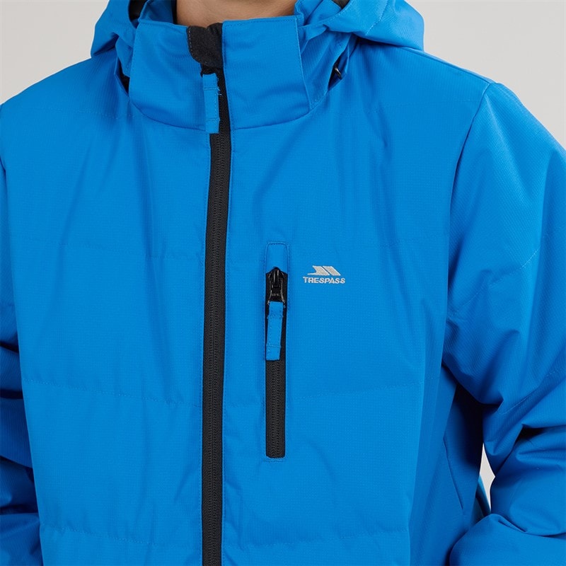 Trespass Junior Boys Figo Waterproof Padded Hooded Jacket Ultramarine - Image 5