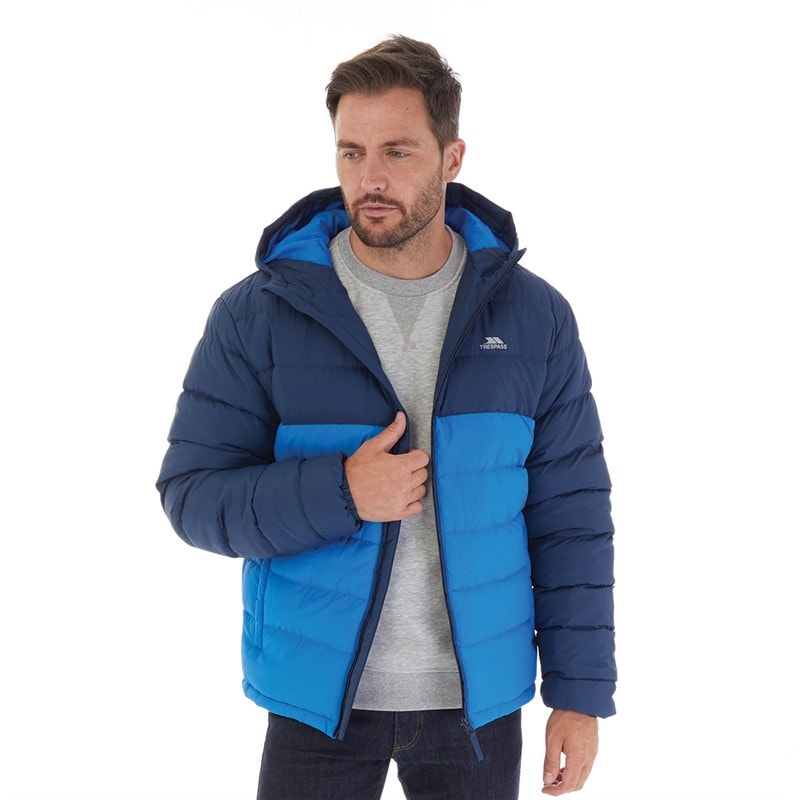 Trespass Mens Oskar Padded Hooded Jacket Navy/Blue - Image 1