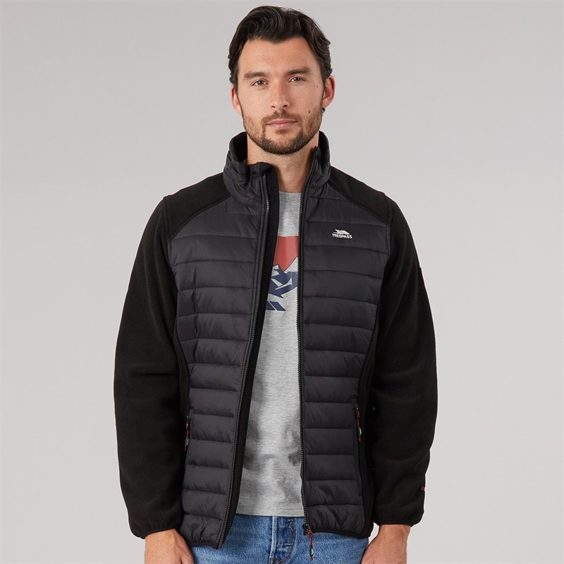 Trespass Mens Saunter Hybrid Padded Jacket Black
