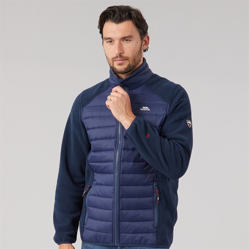 Trespass Mens Saunter Hybrid Padded Jacket Navy - Image 3