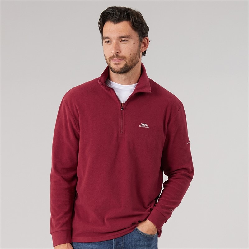 Trespass Mens Masonville 1/2 Zip Micro Fleece Merlot