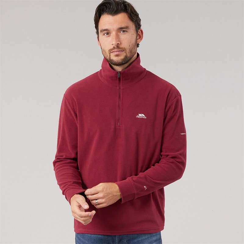 Trespass Mens Masonville 1/2 Zip Micro Fleece Merlot - Image 3