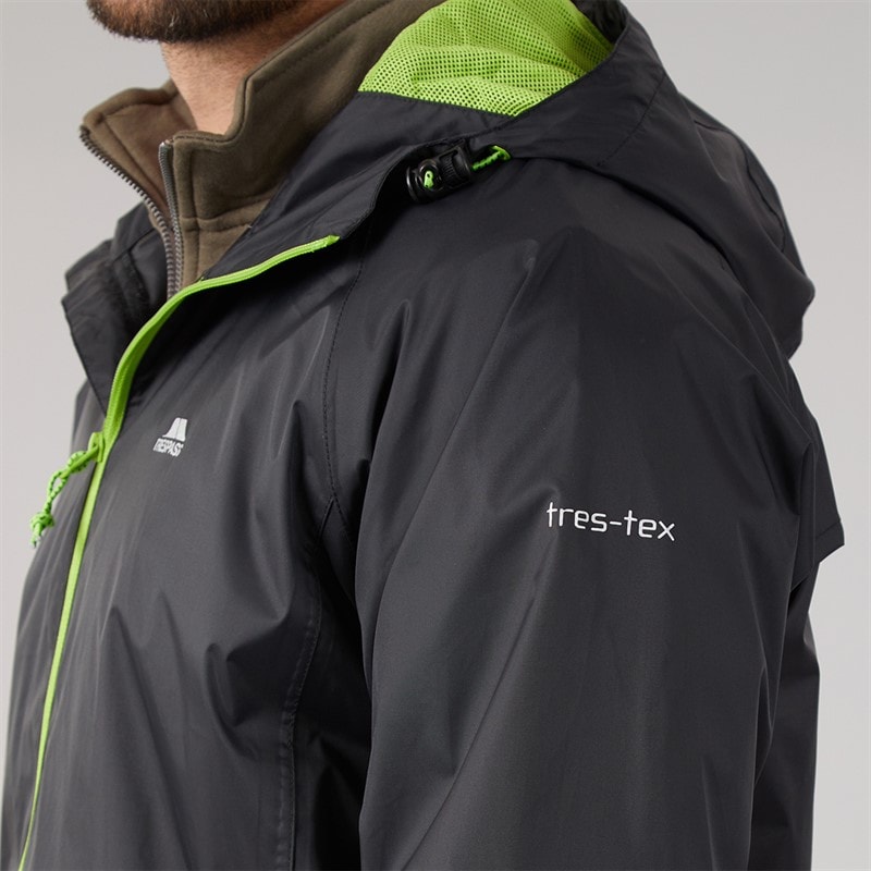 Trespass Mens Qikpac Waterproof Packable Jacket Black - Image 5