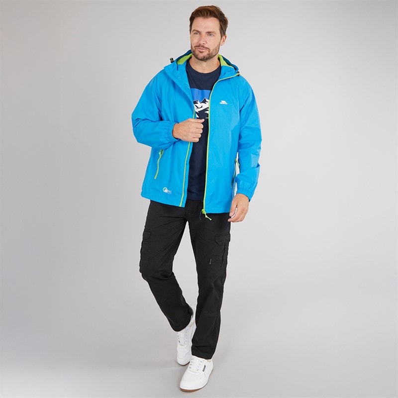 Trespass Mens Qikpac Waterproof Packable Jacket Cobalt - Image 4