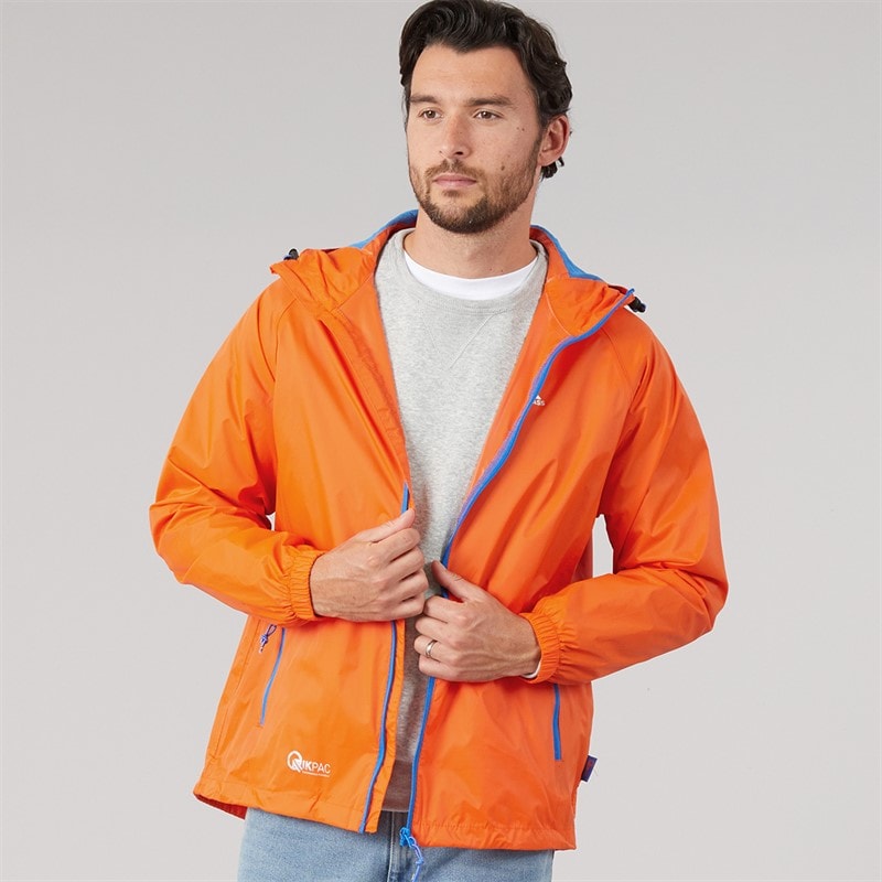 Trespass Mens Qikpac Waterproof Packable Jacket Sunrise